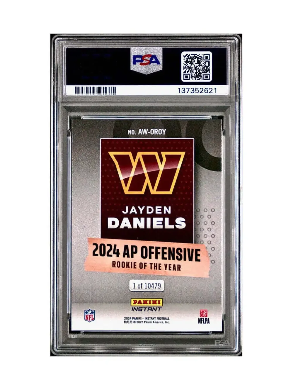 Jayden Daniels 2024 Panini NFL AP Offensive Rookie of the Year Commanders PSA 10